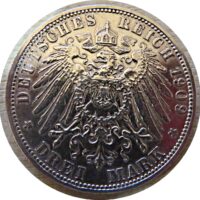 3 Mark D König v Bayern 1909 Silbermünze