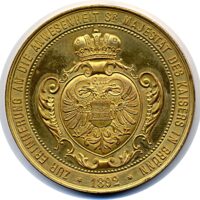 Kaiser Franz Josef - Brünn AE-Medaille vergoldet 1892 Christlbauer Wien