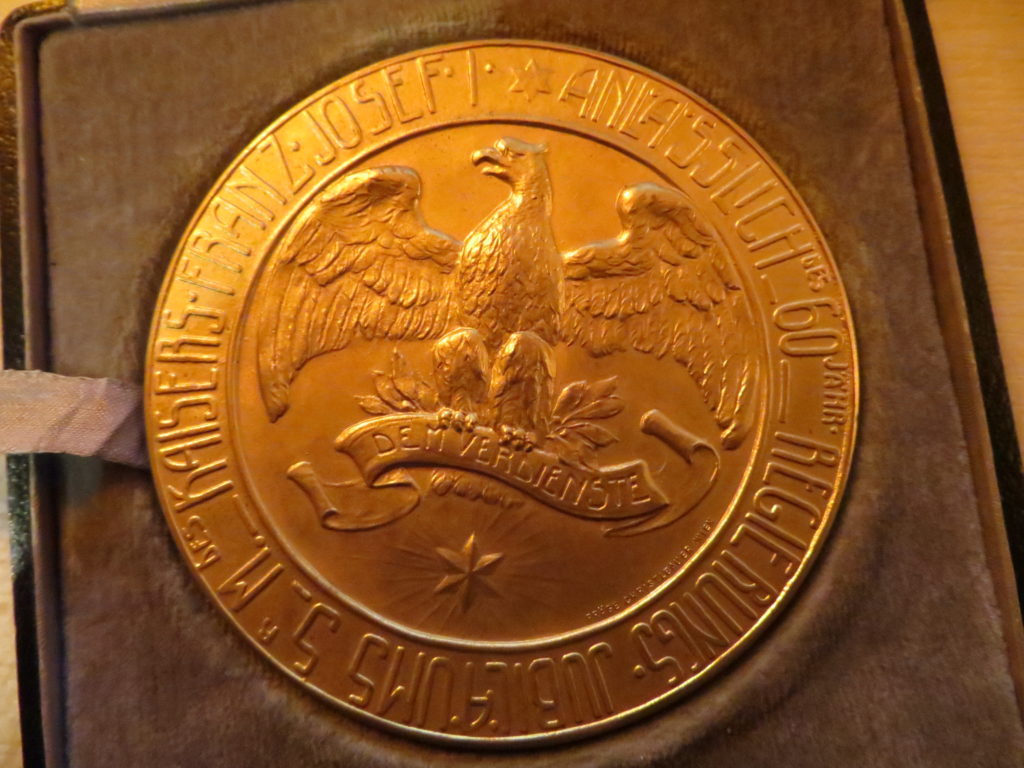 Karlsbad 1908 Verdienstmedaille vergoldet