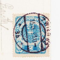 2 Kronen Briefmarke 1917 blau gestempelt