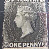 St. Vincent one penny black - schwarze one penny Briefmarke