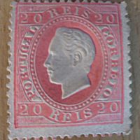 20 Reis karminrot 1884 King Luis I. Portugal