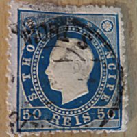 50 REIS blau 1879 King Luis I. Portugal