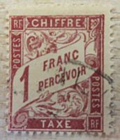 2 Franc a percevoir Chiffre 1890 Portomarken Frankreich Timbre-taxe de France 1890