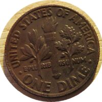 one dime 1985 brown- clad coin