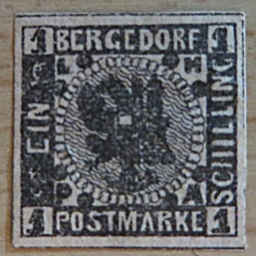 1 Schilling Postmarke Bergedorf 