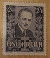 24 Groschen Dollfuß Trauermarke ungestempelt - Volkstrauertag 25 Juli 1935 Dollfuß