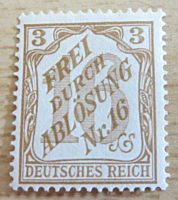 Dienstmarken Nr. 16 "frei durch Ablösung" Dienstmarken 1905