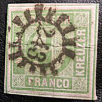 9 Kreuzer Franco - Bayern Mühlrad-Nummernstempel 243