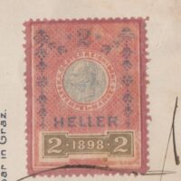2 Heller 1898 Stempelmarke Österreich Kaiserkopf