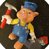 3 kleine Schweinchen  und der böse Wolf Bullyland handpainted