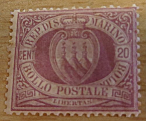 20 Centesimi lila San Marino 1894