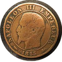 5 centimes D 1855 Napoleon III Frankreich
