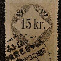 15 Kreuzer stempelmarke oesterreichischer Doppel- Adler - Stempelmarke , die postalisch verwendet wurde!