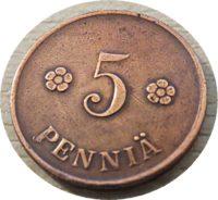 5 penniä 1919 Finnland