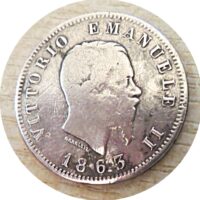 1 Lira 1863 - Silbermünze Italien