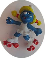 Schlumpfine Rollschuhe 1980 Schleich