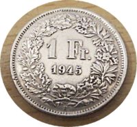 1 Franken 1945 Silbermünze Schweiz