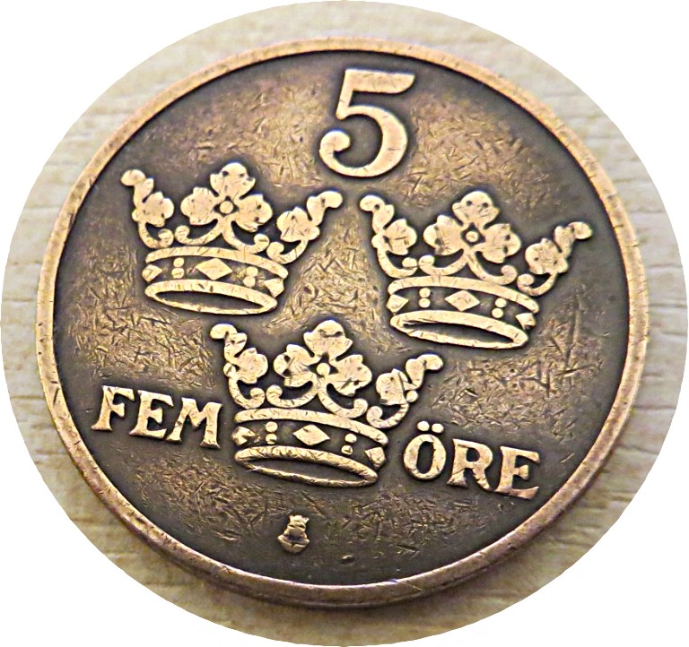 5 FEM-ÖRE 1911 Schweden – SAMMLERCLUB / COLLECTORS CLUB / VINTAGE CLUB ...