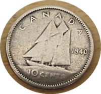 10 Cent 1940 Silbermünze Kanada / silver coin Canada