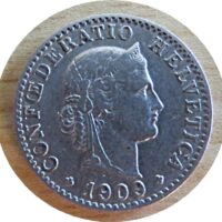 20 Rappen 1909  Schweiz Münzen Swiss coins