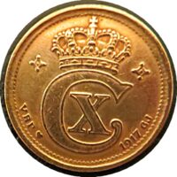 2 Oere 1917 Dänemark Münzen