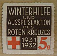 Winterhilfe und Ausspeiseaktion des roten Kreuzes 5 Groschen - Propagandamarke