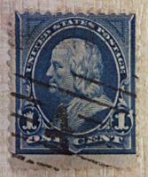 Franklin  Briefmarken USA - stamps US  12 Cents 1917  braun / brown 1 Cents 1890 Franklin blau / blue
