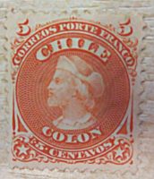5 centavos 1867 Christoph Columbus Briefmarken Chile