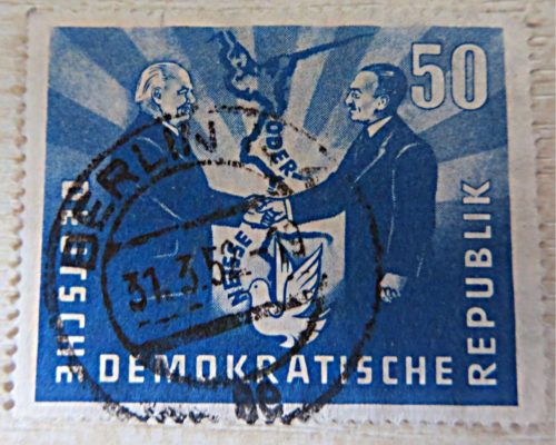DDR Briefmarke 50 Pfennig 1951 Deutsch-Polnische Freundschaft - Pieck und Bierut