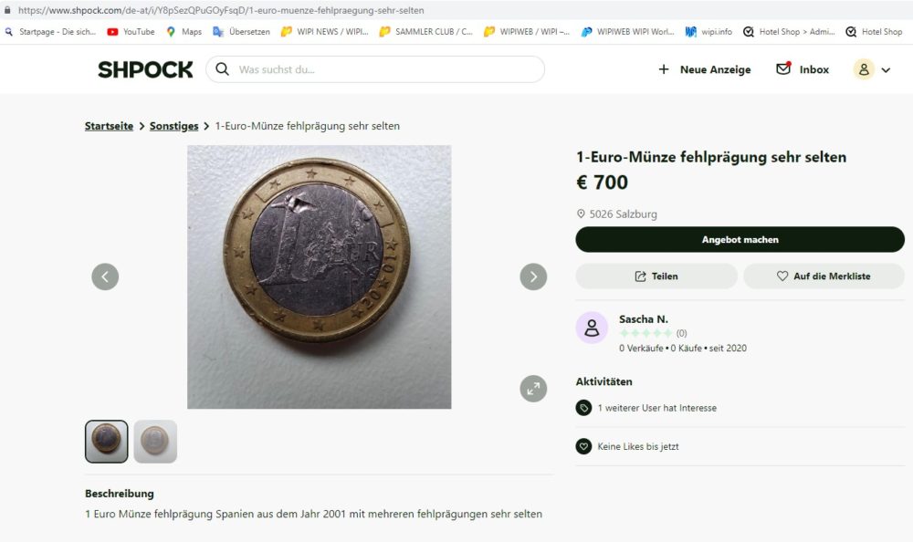 1 Euro Spanien 700 Euro