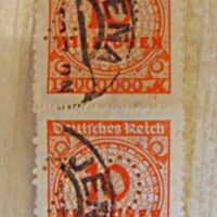 PERFIN Dienstmarke 1923 10 Millionen Mark  Posthorn gestempelt Jena Poststempel