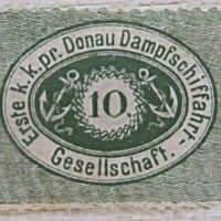 Erste K.K. pr. Donau Dampfschiffahrts Gesellschaft - Post Marke 10 Kreuzer 1868 ungestempelt