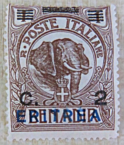 Eritrea 2 cent. auf 1 besa 1924